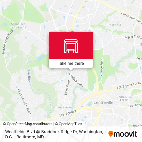 Westfields Blvd @ Braddock Ridge Dr map