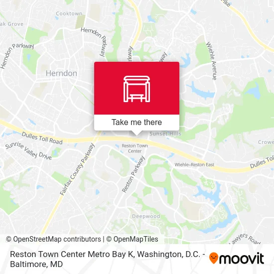 Reston Town Center Metro Bay K map
