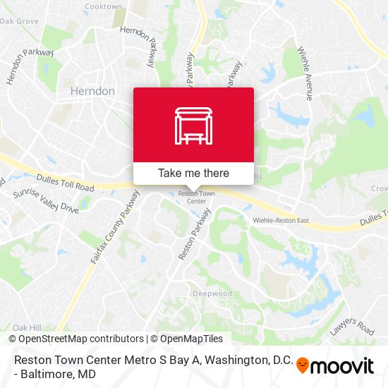 Mapa de Reston Town Center Metro S Bay A