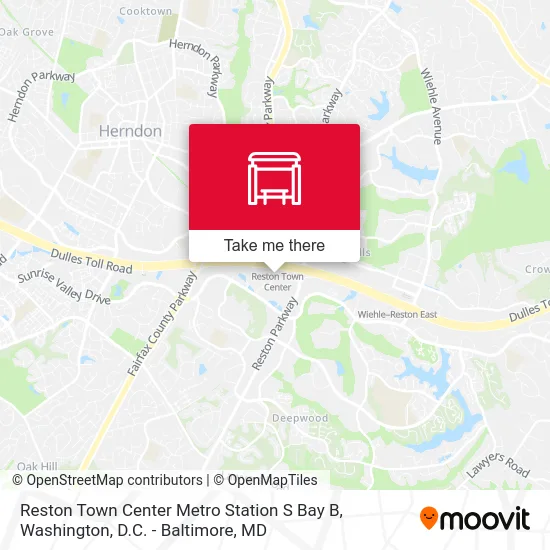 Reston Town Center Metro Station S Bay B map