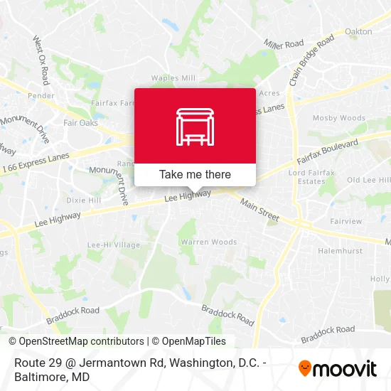 Route 29 @ Jermantown Rd map