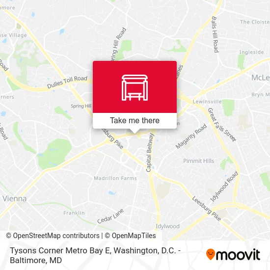 Tysons Corner Metro Bay E map
