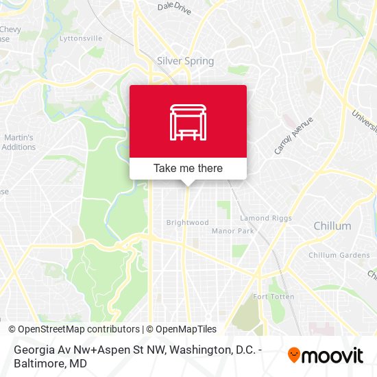 Georgia Av Nw+Aspen St NW map