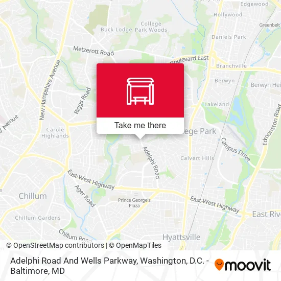 Adelphi Road And Wells Parkway map