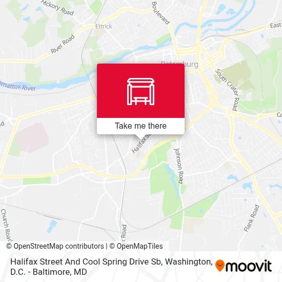 Halifax Street And Cool Spring Drive Sb map