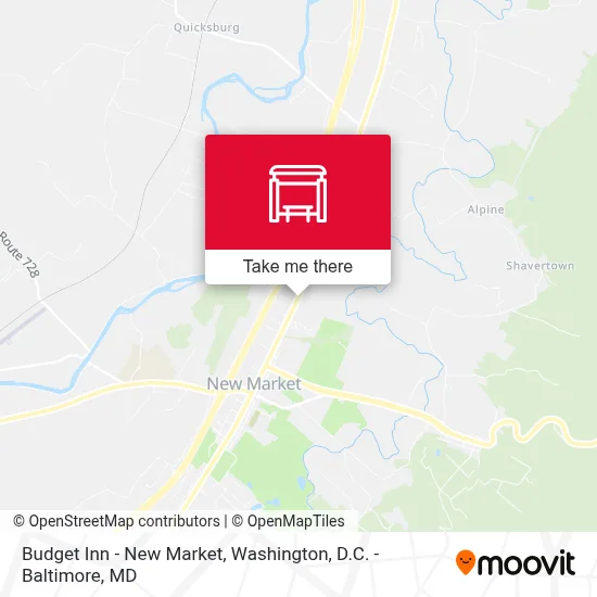 Budget Inn - New Market map