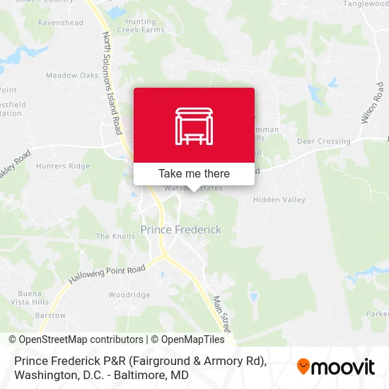 Prince Frederick P&R (Fairground & Armory Rd) map