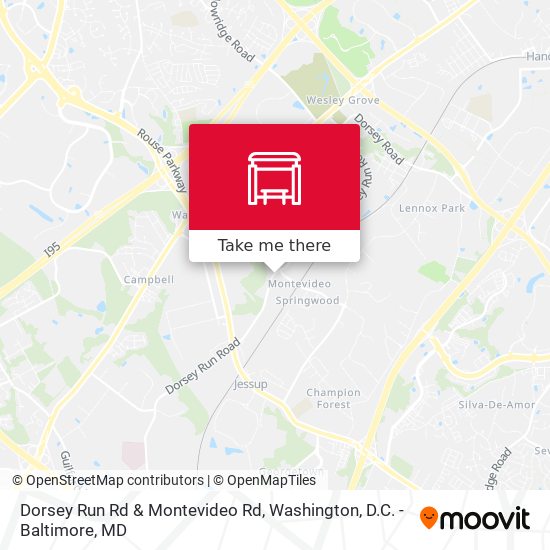 Dorsey Run Rd & Montevideo Rd map