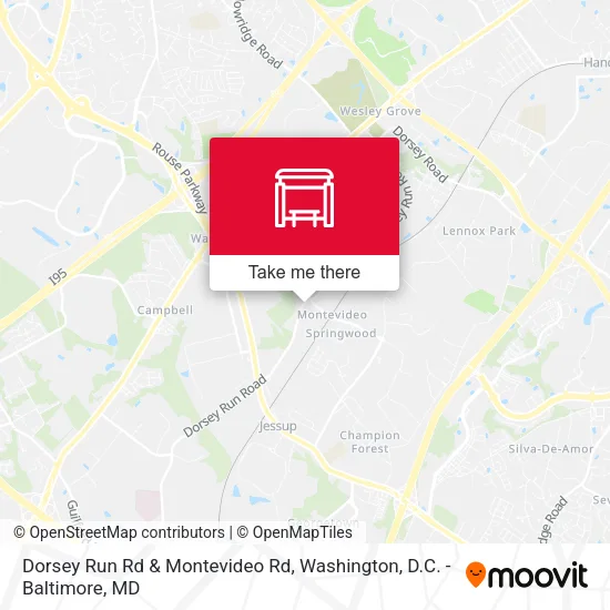 Dorsey Run Rd & Montevideo Rd map