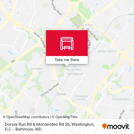 Dorsey Run Rd & Montevideo Rd Sb map