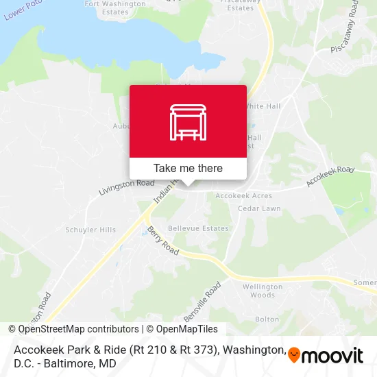 Mapa de Accokeek Park & Ride (Rt 210 & Rt 373)
