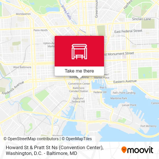 Howard St & Pratt St Ns (Convention Center) map
