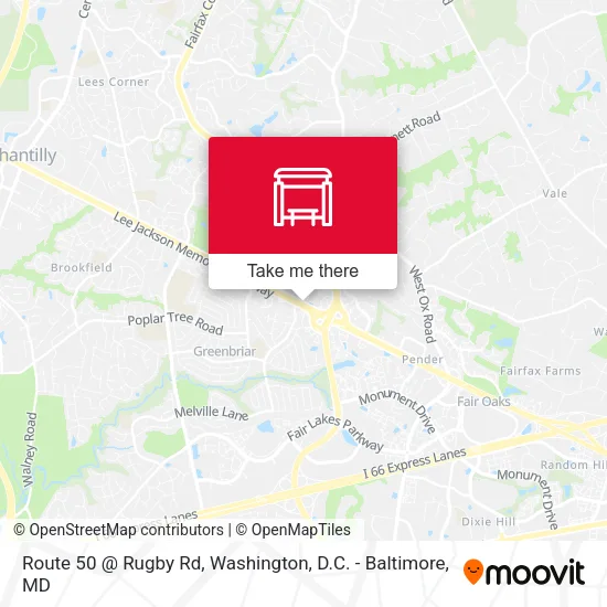 Route 50 @ Rugby Rd map
