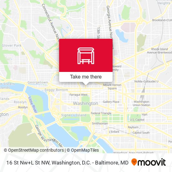 16 St Nw+L St NW map