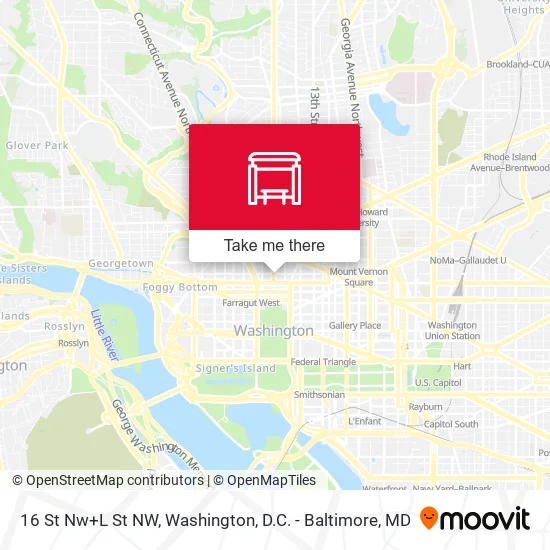 Mapa de 16 St Nw+L St NW