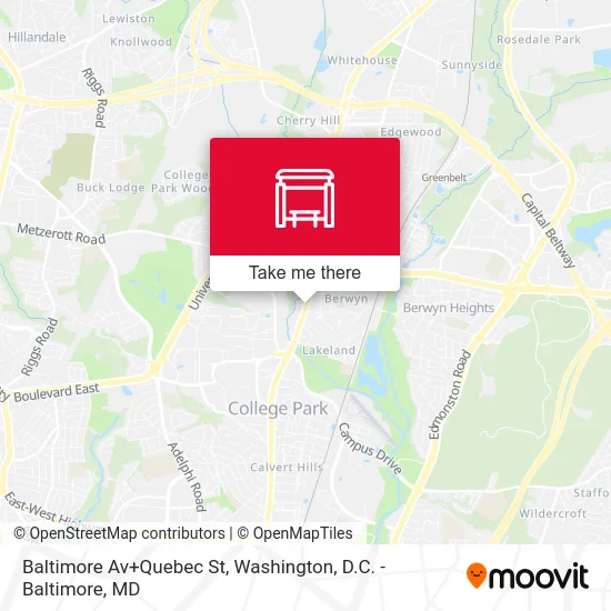 Baltimore Av+Quebec St map