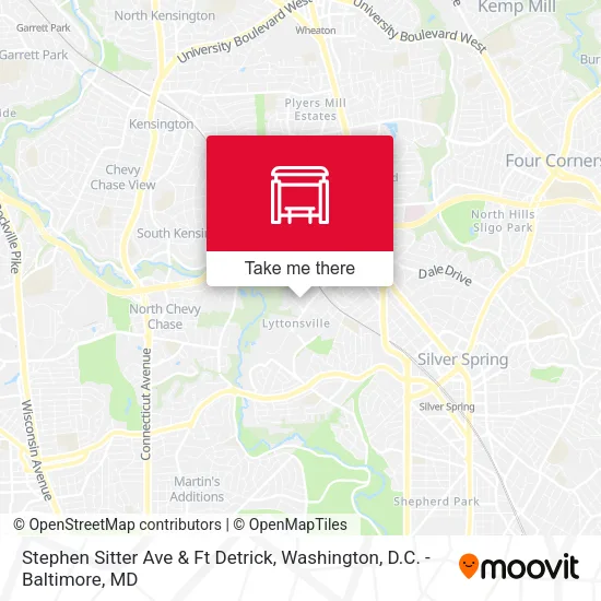 Stephen Sitter Ave & Ft Detrick map