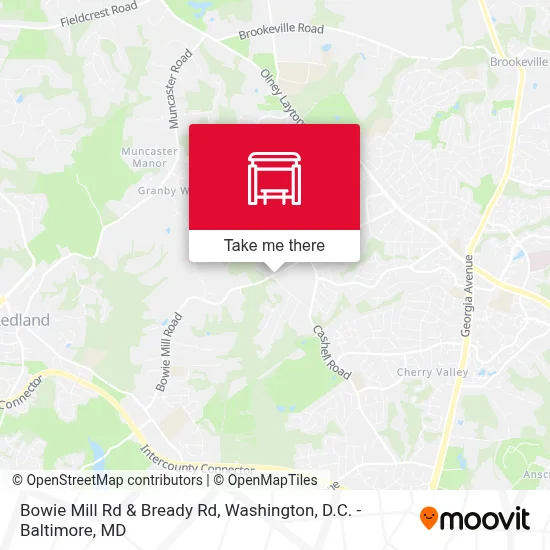 Bowie Mill Rd & Bready Rd map