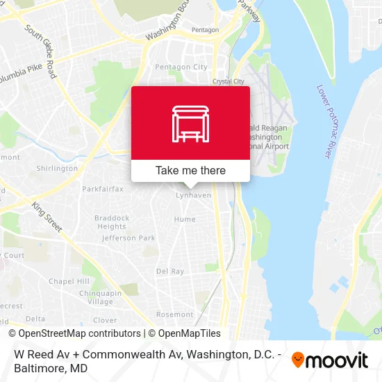 W Reed Av + Commonwealth Av map