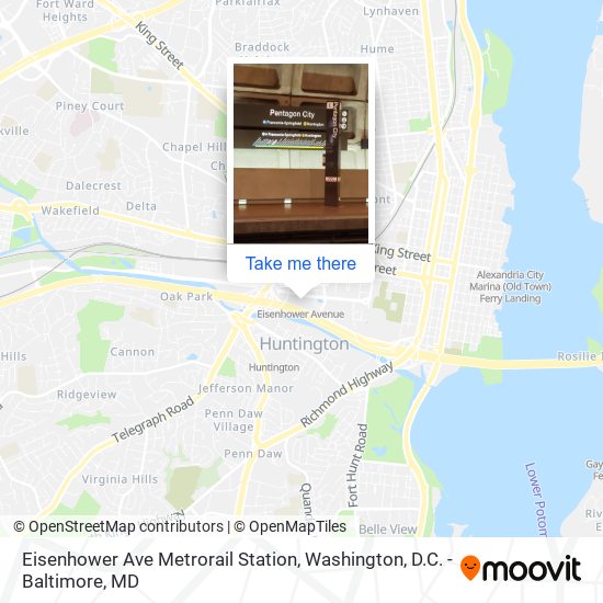 Mapa de Eisenhower Ave Metrorail Station