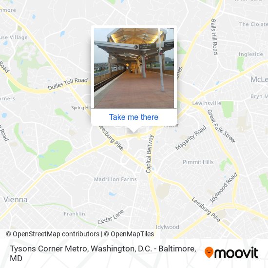 Mapa de Tysons Corner Metro