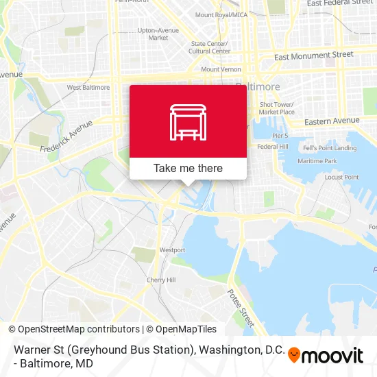 Warner St (Greyhound Bus Station) map