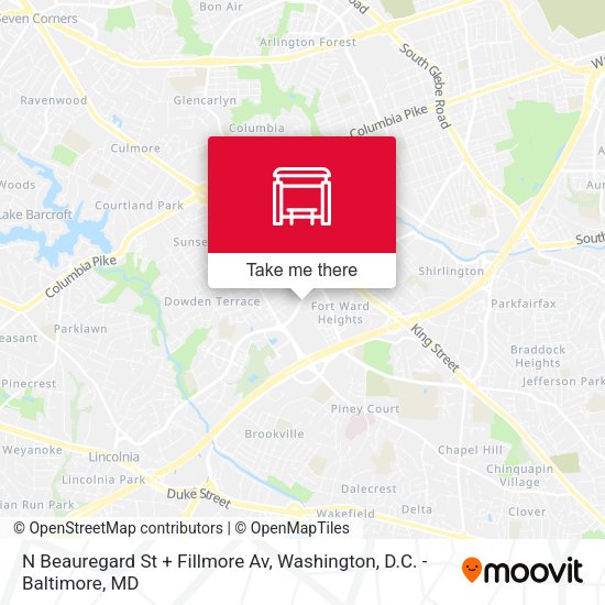 N Beauregard St + Fillmore Av map