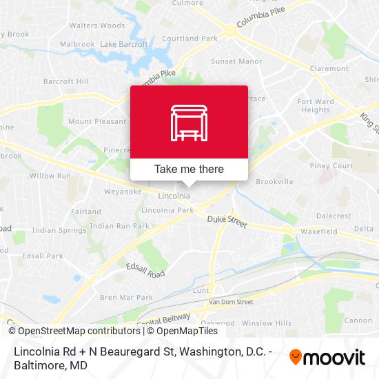 Mapa de Lincolnia Rd + N Beauregard St