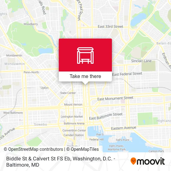 Biddle St & Calvert St FS Eb map