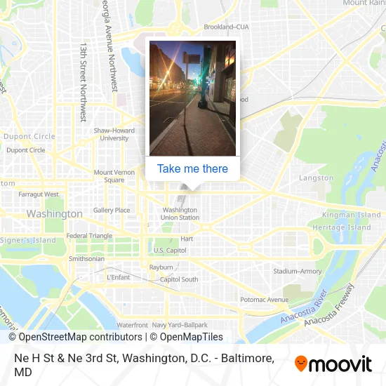 Ne H St & Ne 3rd St map