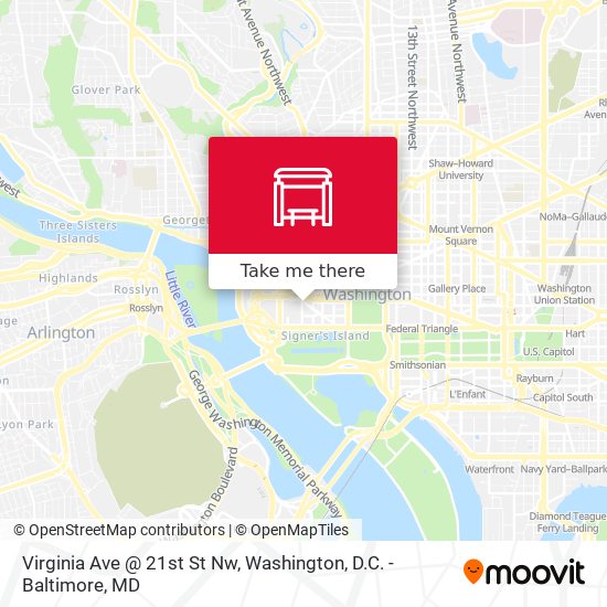 Mapa de Virginia Ave @ 21st St Nw