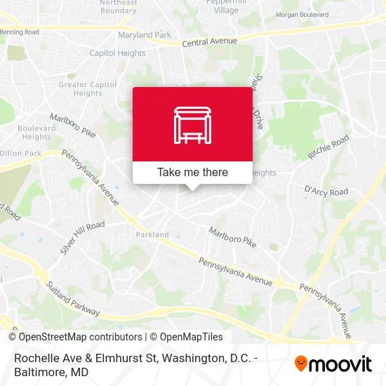 Rochelle Ave & Elmhurst St map