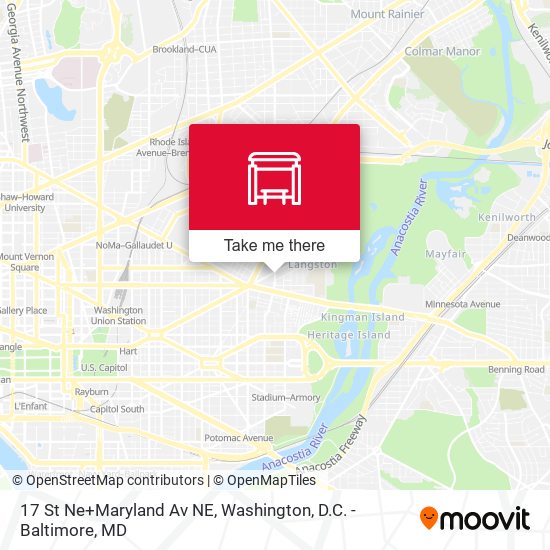 Mapa de 17 St Ne+Maryland Av NE