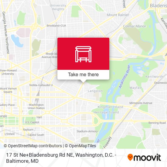 17 St Ne+Bladensburg Rd NE map