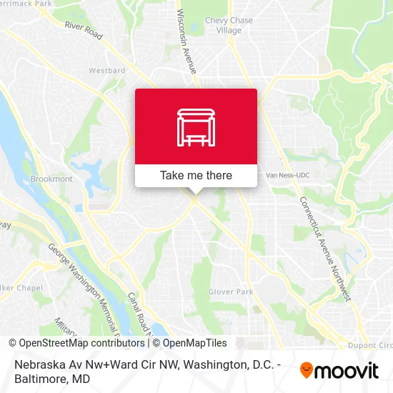 Nebraska Av Nw+Ward Cir NW map