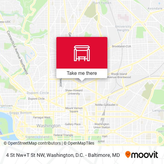 Mapa de 4 St Nw+T St NW