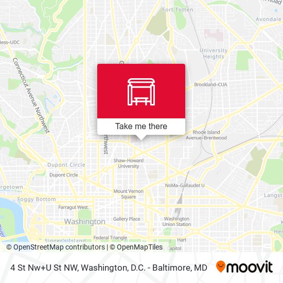 Mapa de 4 St Nw+U St NW