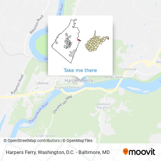 Mapa de Harpers Ferry