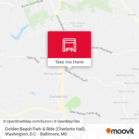 Mapa de Golden Beach Park & Ride (Charlotte Hall)