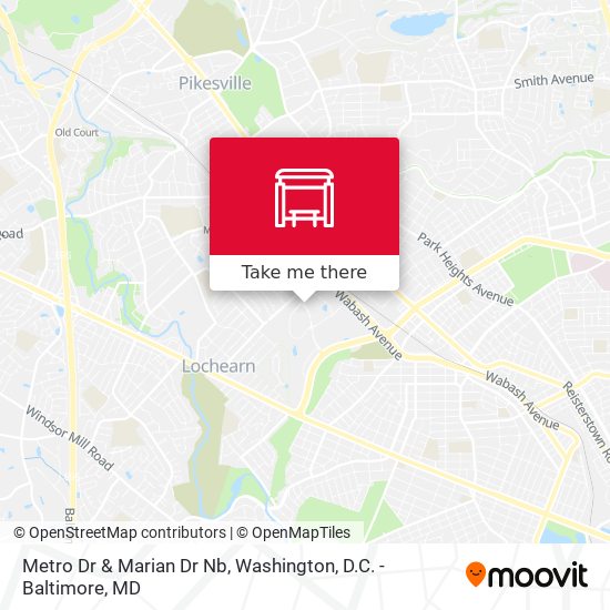 Metro Dr & Marian Dr Nb map