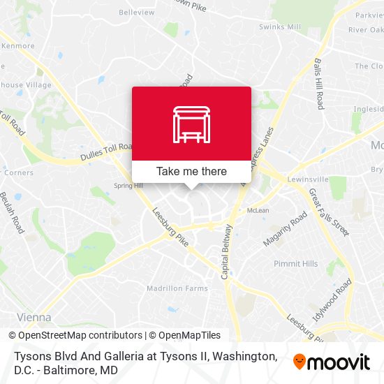 Tysons Blvd And Galleria at Tysons II map