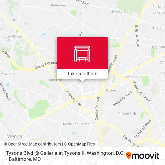 Mapa de Tysons Blvd @ Galleria at Tysons II