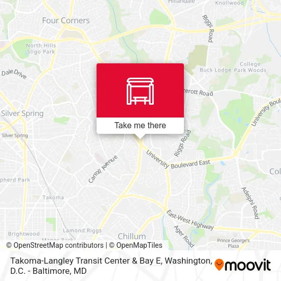 Takoma-Langley Transit Center  & Bay E map