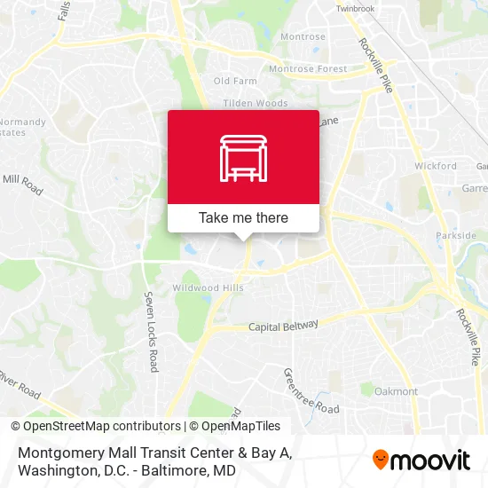 Mapa de Montgomery Mall Transit Center & Bay A