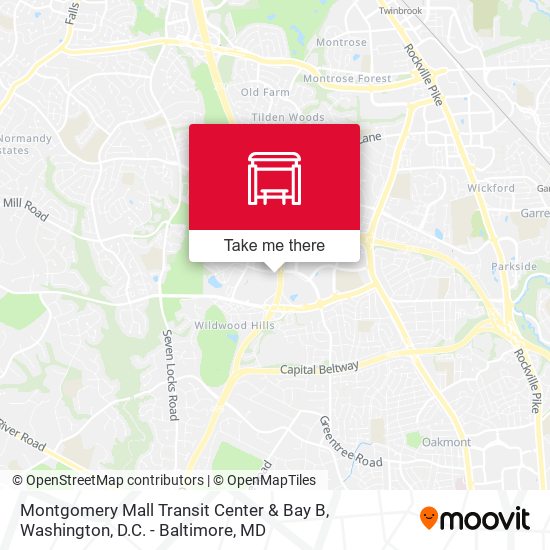 Montgomery Mall Transit Center & Bay B map