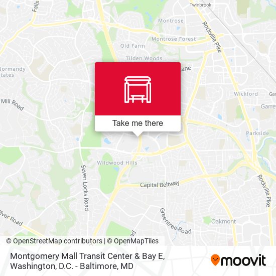 Mapa de Montgomery Mall Transit Center & Bay E