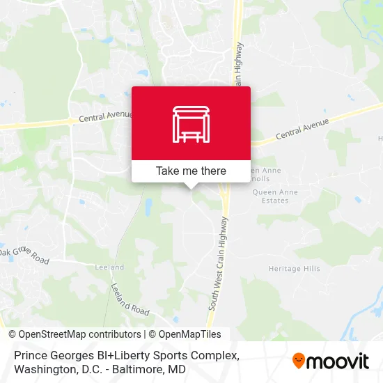 Prince Georges Bl+Liberty Sports Complex map