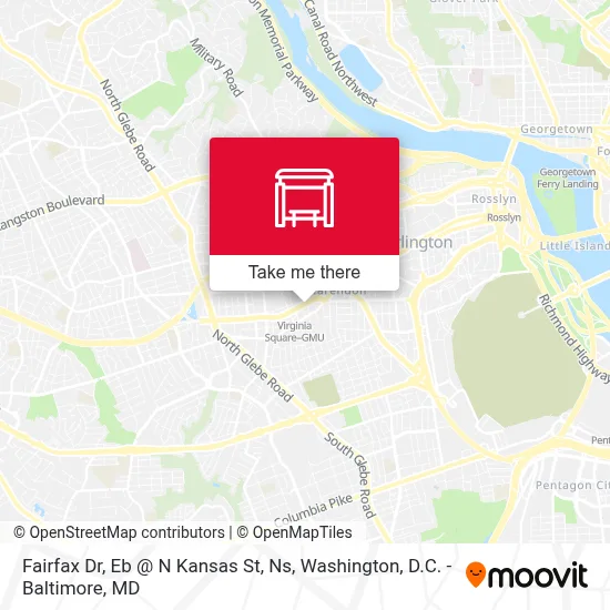 Fairfax Dr, Eb @ N Kansas St, Ns map