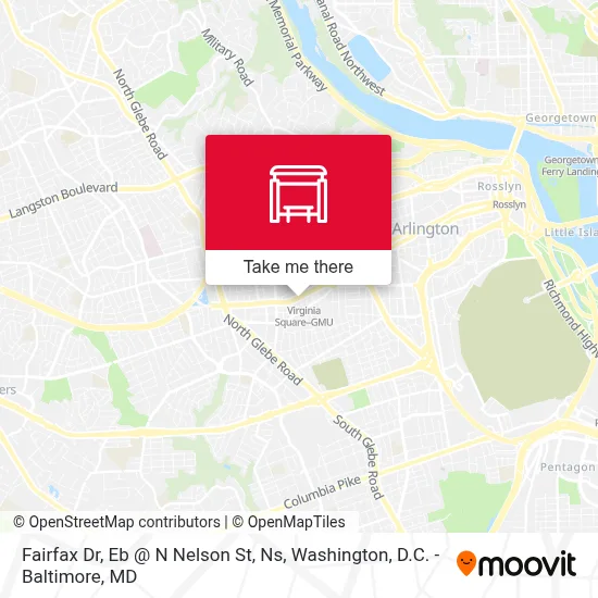 Fairfax Dr, Eb @ N Nelson St, Ns map