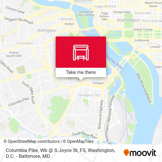 Columbia Pike, Wb @ S Joyce St, FS map